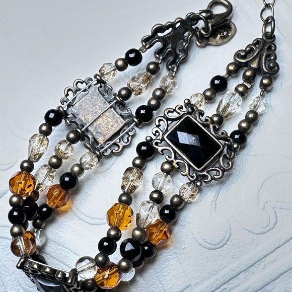 Premier Designs Black and Orange Bracelet multi colored multi strand 7.5 3158 G - Picture 5 of 12